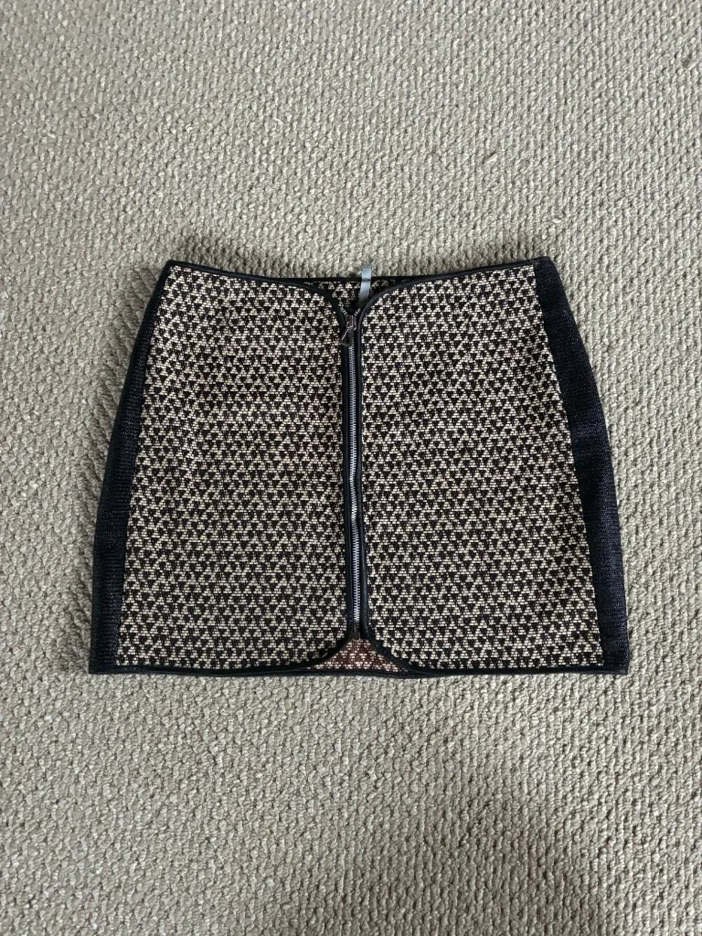 NWOT Cop Copine 40 Mimer Jupe Zip Mini Skirt Weave Knit Portugal Sz 10